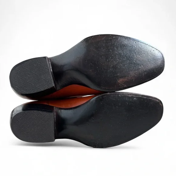 Men’s Little’s Boot Company Handmade Western Boots - Orange/Cognac Leather - Picture 6 of 12